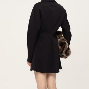 2021 early autumn new style black fashion slim temperament waist dress